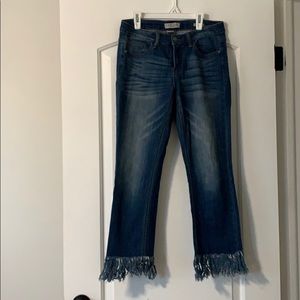 Cropped with fringe Judy Blue jeans